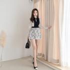 Slit-front Lace-overlay Minidress