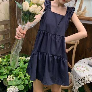 Square Neck Sleeveless A-line Dress