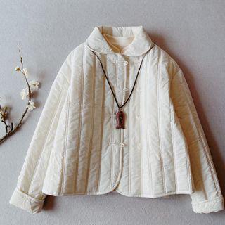 Quilted Frog-buttoned Jacket