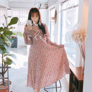 Lace-trim Floral Print A-line Dress