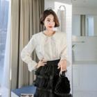 Sailor-collar Bell-sleeve Blouse