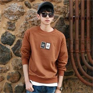 Round-neck Long-sleeve Print T-shirt