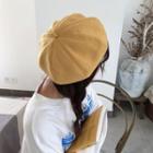 Knit Fabric Lettering Beret Hat