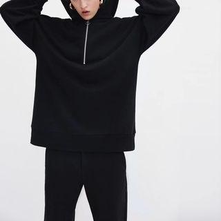 Zip-front Hooded Pullover