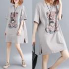 Bear Short-sleeve T-shirt As Shown In Figure - One Size