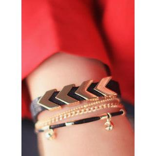 Faux-leather Metallic Bracelet