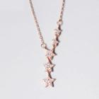 Rhinestone Star Necklace S925 Sterling Silver - As Shown In Figure - One Size