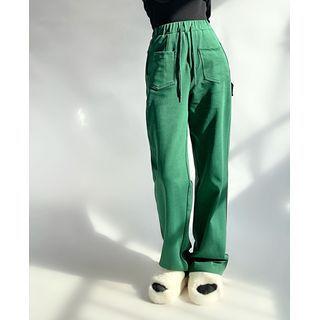 High-waist Drawstring Pocket Sweatpants