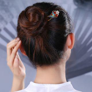 Rhinestone Cloisonne Butterfly Hair Stick As Shown In Figure - One Size