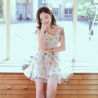 Print Mesh Sleeveless Dress