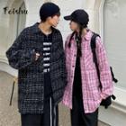 Couple Matching Long-sleeve Check Loose-fit Shirt