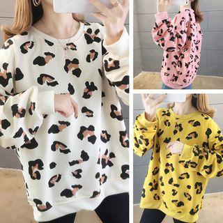 Leopard Print Oversize Pullover