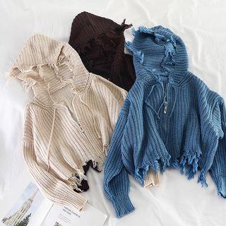 Knit Cropped Hoodie