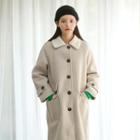 Faux-fur Collar Pocket-detail Coat