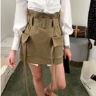 Pocket Detail Straight-fit Mini Skirt