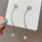 Faux Pearl Alloy Swirl Dangle Earring 1 Pair - Silver Needle - As Shown In Figure - One Size