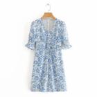 Floral Short -sleeve A-line Dress