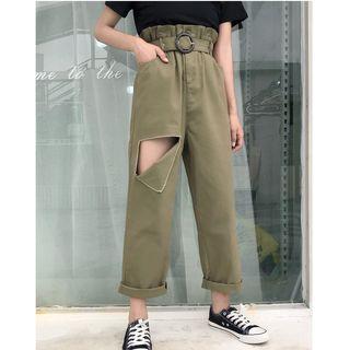 Cut Out Wide Leg Pants