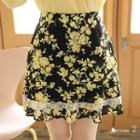 Inset Shorts Lace Floral Miniskirt