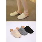 Square-toe Cable-knit Slippers