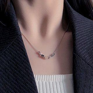 Pendant / Stainless Steel Necklace / Set (various Designs) Set Of 2 - Pendant & Necklace - Silver - One Size