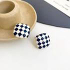 Checkerboard Ear Stud / Clip-on Earring
