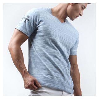 V-neck Short-sleeve M Lange Slim-fit T-shirt