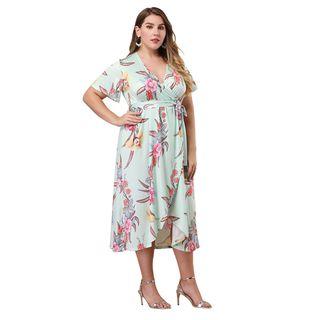 Tie-waist Printed Shift Dress