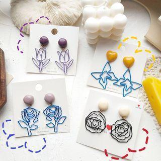 Wirework Resin Stainless Steel Dangle Earring (various Designs)
