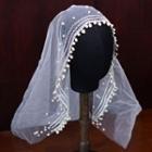 Rhinestone Faux Pearl Wedding Veil 1pc - White - One Size
