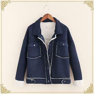 Faux Suede Pocketed Jacket