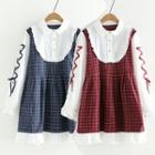 Peter Pan-collar Lace-up Sleeve Dress