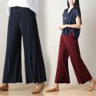 Cropped Wide-leg Pleated Pants