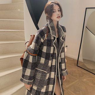 Double-breasted Long Wool Jacket As Figure - One Size