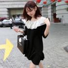 Chiffon Collared 3/4-sleeve Dress