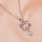 Alloy Pendant Necklace 01 - 0673 - Silver - One Size