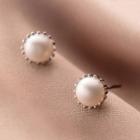 925 Sterling Silver Faux Pearl Stud Earring S925 Sterling Silver - 1 Pair - Silver - One Size