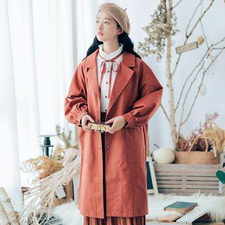Single Breasted Plain Long Coat