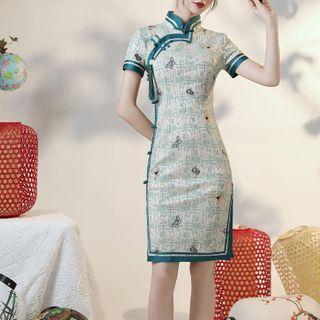 Butterfly Short-sleeve Sheath Qipao