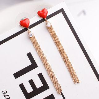 Heart Fringed Earring As Shown In Figure - One Size