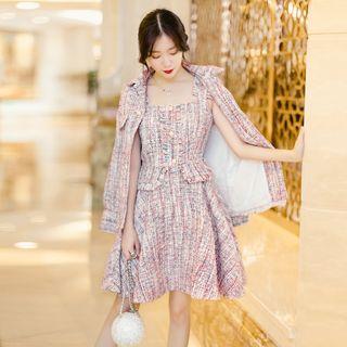 Tweed Sleeveless A-line Skirt / Tweed Jacket