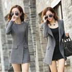 Long-sleeved Loose-fit Oversized Cashmere Plain Zip Long Coat