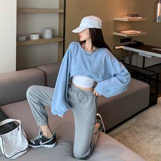 Cropped Sweatshirt / Tank Top / Sweatpants / Set
