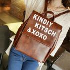 Letter Faux Leather Backpack