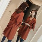 3/4 Sleeve Double Breasted Trench Coat