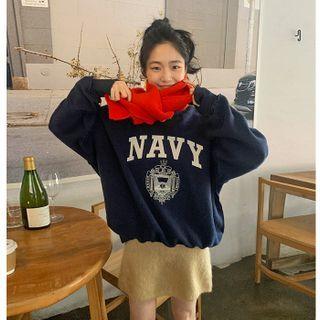 Navy Letter Varsity Sweatshirt
