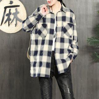 Plaid Shirt Plaid - Gray & Blue - One Size