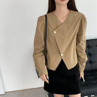 Buttoned Asymmetric Blouse