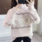 Deer Jacquard Mock Neck Sweater