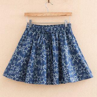 Star Print A-line Skirt